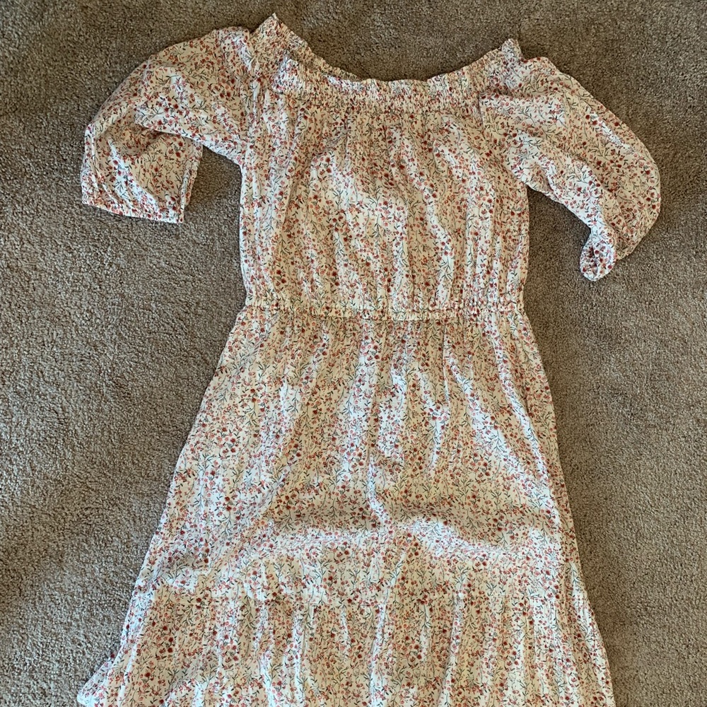 Midi off shoulder floral dress